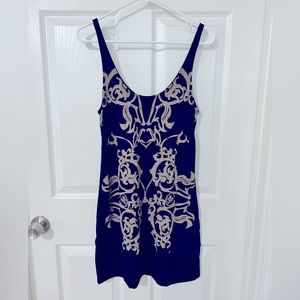 Navy blue Express dress with bedazzled detail